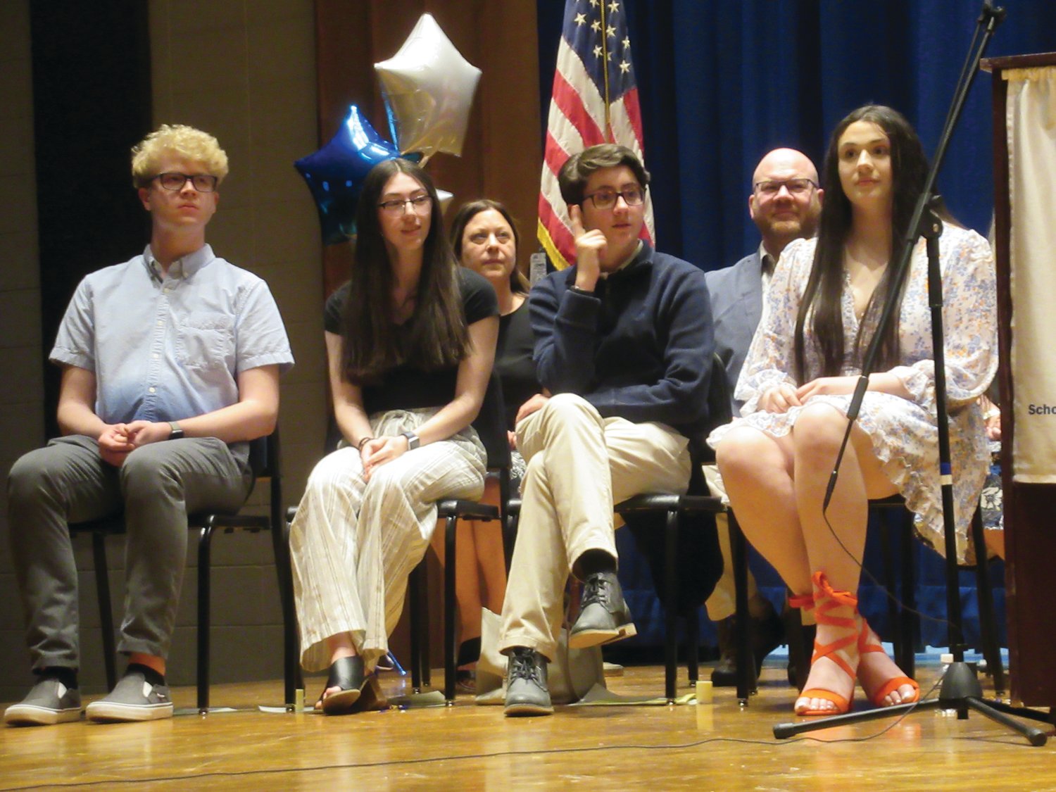 LINKED LEADERS: The 2023 officers of the Johnston High Chapter of the National Honor Society will be under the direction of Parliamentarian Jackson Troxell, Historian Allison Benoit, Vice President Charles Curci and President Allison Benoit who took their oaths during last week’s impressive induction ceremony.